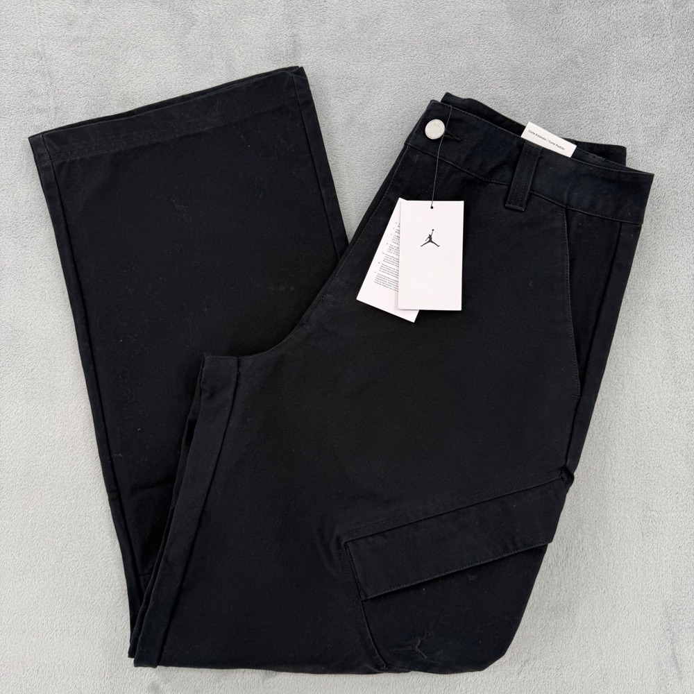 Jordan Chicago Standard Fit Cargo Pants Black Logo Tag Size Womens Medium